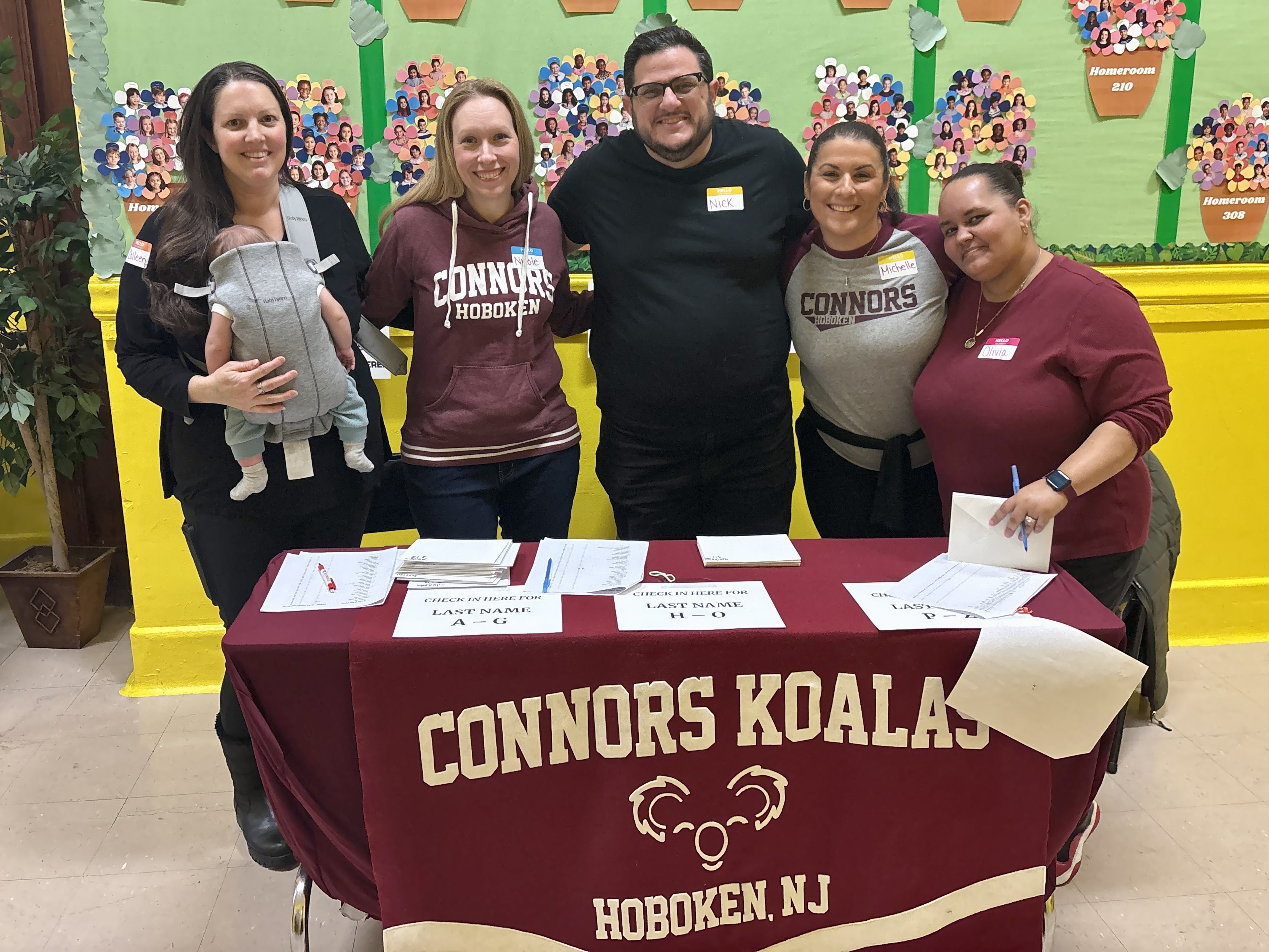 PTO Officers at check-in table